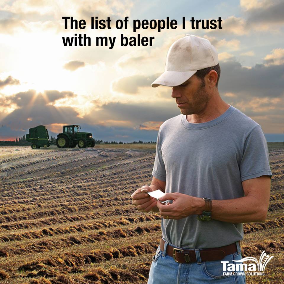 The list of people I trust with my baler