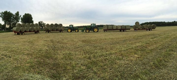 John Deere tractors and bales