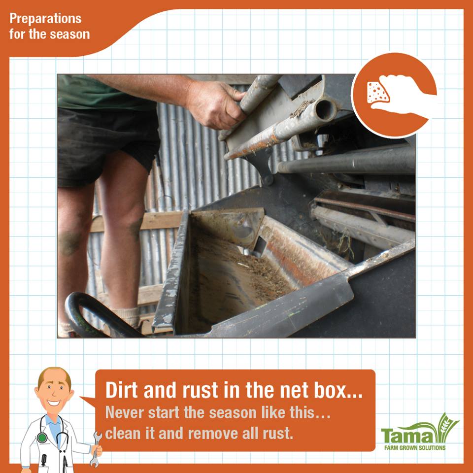 Dirt and rust in the net box
